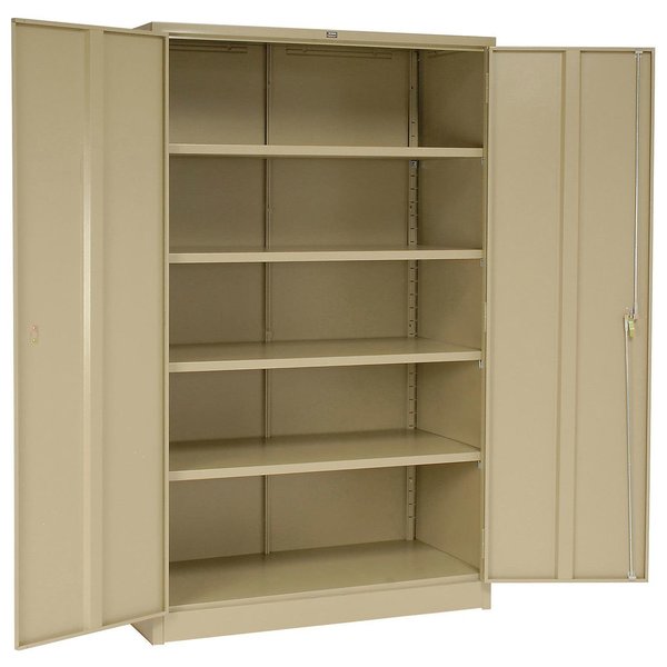 Global Industrial Assembled Storage Cabinet, 48x24x78, Tan 603600TN